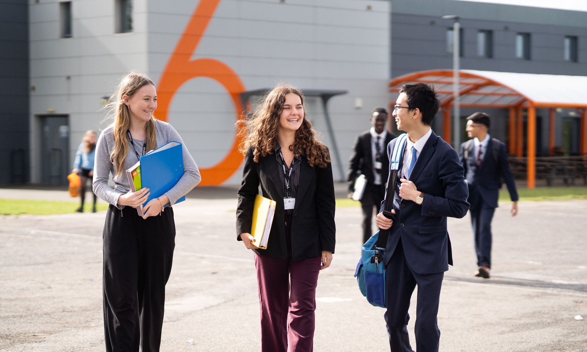 Sixth Form Students going to their next classes