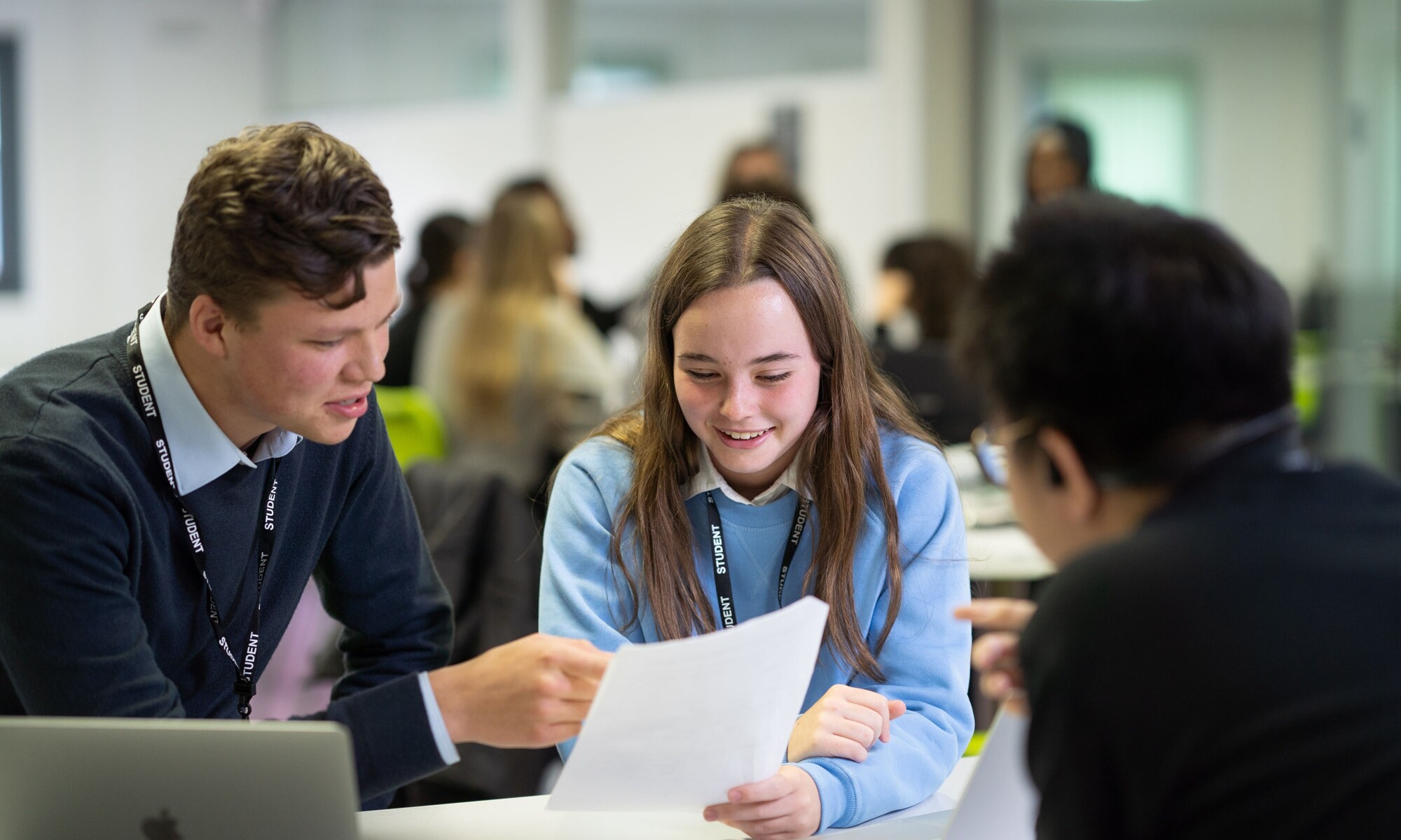 Sixth Form Students analysing data and collaborating